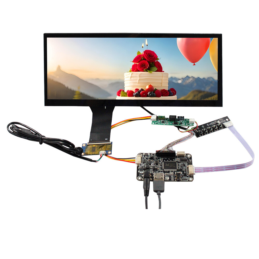 12.3"" 1920x720 FHD 850nit IPS Wide Bar Touchscreen and HD Control Board 50Pins