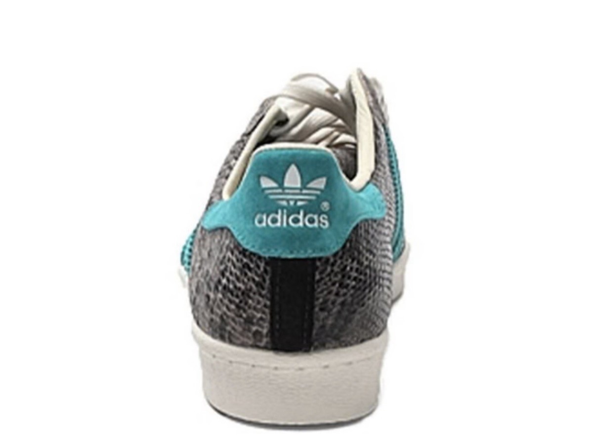 ADIDAS ORIGINALS SUPERSTAR 80s SNAKESKIN BLACK TEAL SHELL