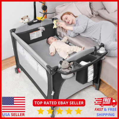 5 in 1 Portable Pack and Play Baby Nursery Center w/Bassinet Adjustable