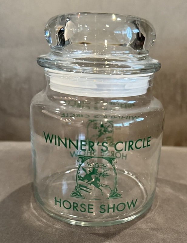 Equestrian Winners Circle Horse Show Glass Jar with Lid