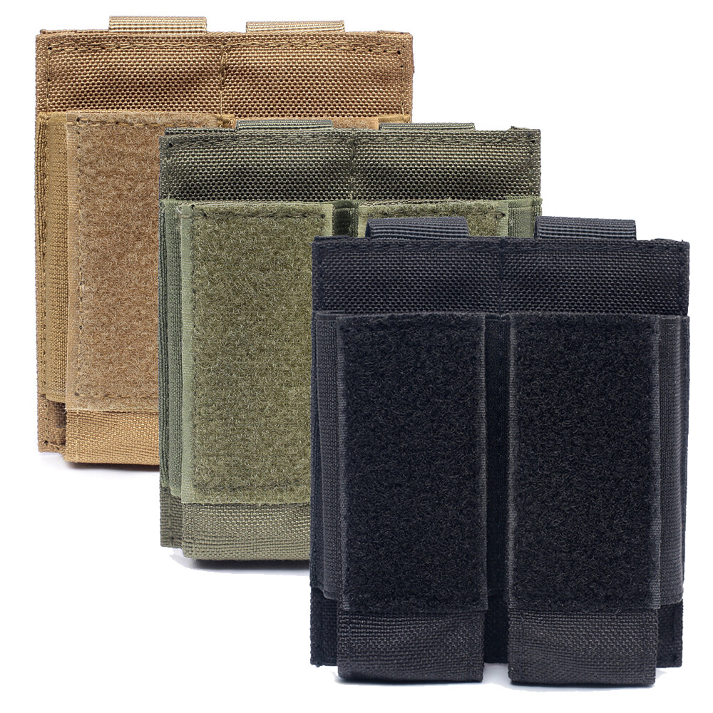 Tactical Molle Pouch 9mm Double Magazine Open-Top Mag Holster Hunting Ammo Bag-image