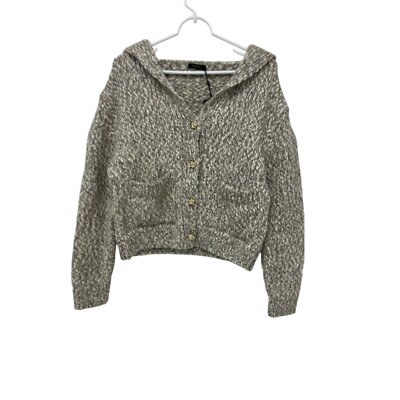Massimo Dutti Women Cardigan Sweater XS Gray Knitted Twisted Yarn 5710/627 NWT