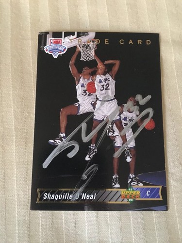 Shaquille O'Neal AUTOGRAPHED 1992 Upper Deck Trade Rookie CARD 1b w/COA RARE
