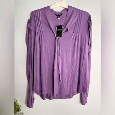 ラルフ・ローレン Lauren Ralph Lauren Plus Size Pleated Jersey Tie Neck Top レディース シャ Women's Lauren Ralph Lauren Plus Size Pleated Jersey Tie