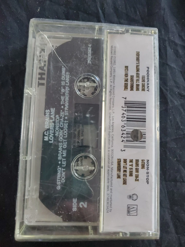 New M.C. BRAINS LOVERS LANE 1992 CASSETTE TAPE HIP HOP RAP 90s MOTOWN OOCHIE - Image 2 of 2