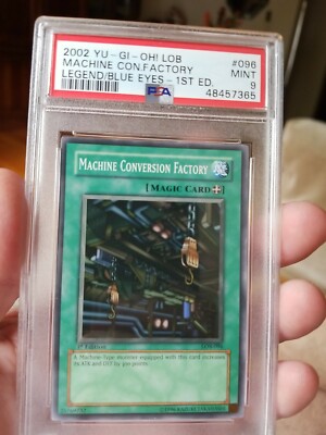 yugioh card printing factory Yugioh Machine Conversion Factory LOB 096 Short Print 1st Edition New PSA 9  MINT