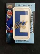 19-20 UD Chronology Hockey Rookie Auto Letterman L-NYR-IS Igor Shesterkin 15/15