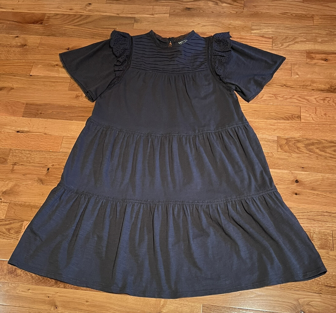 Good Hart GH by Matilda Jane McKinney Dress Short Sleeve Lace Gray Charcoal  S