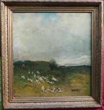 Tableau Scène de Chasse au Renard Huile/Toile du XIXème siècle