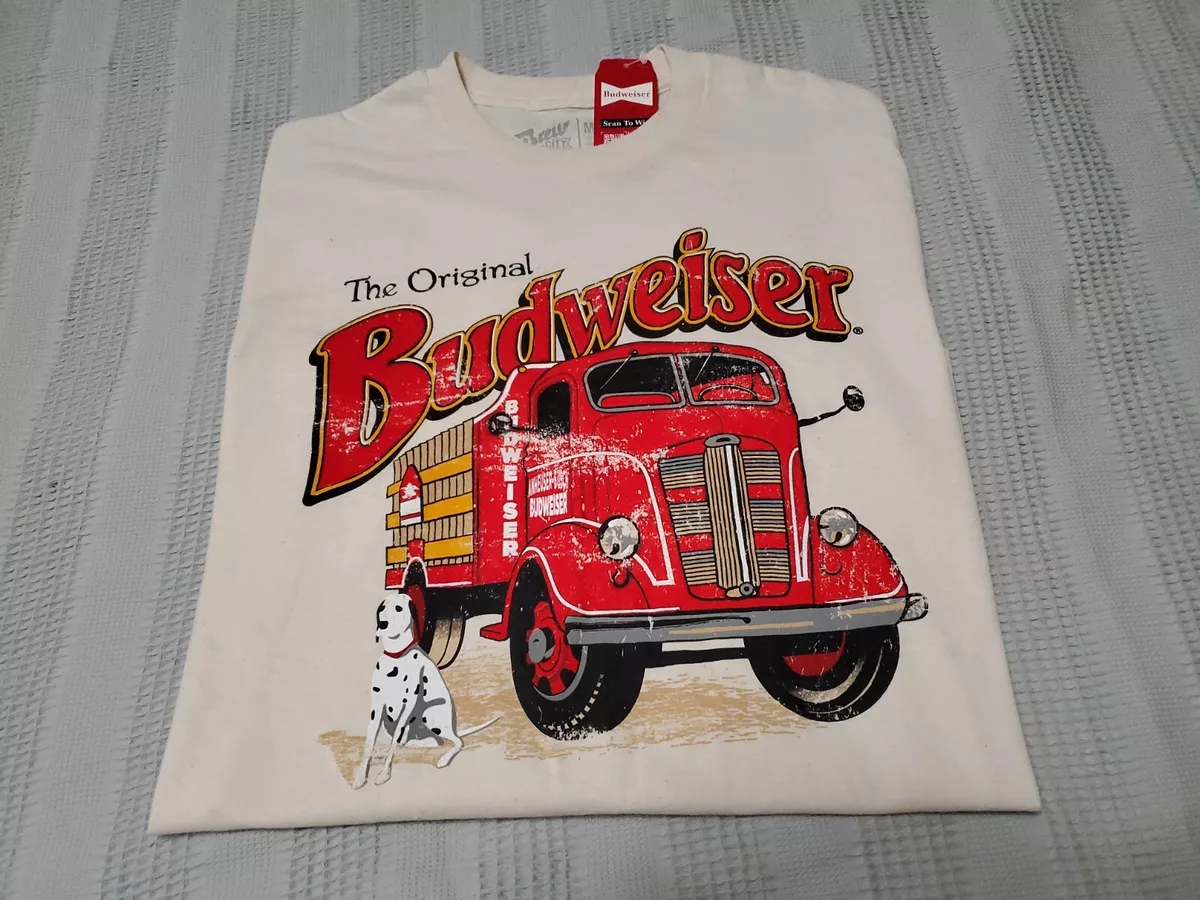 NEW Brew City The Original Budweiser Dalmatian Cream Tshirt size M