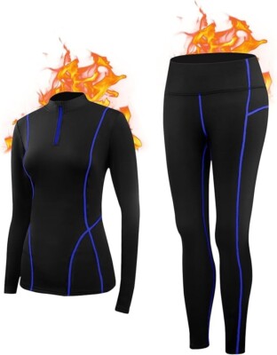 Damen Thermo Unterwäsche Set - Sport Ski Base Layer für Frauen Ultra Soft Damen