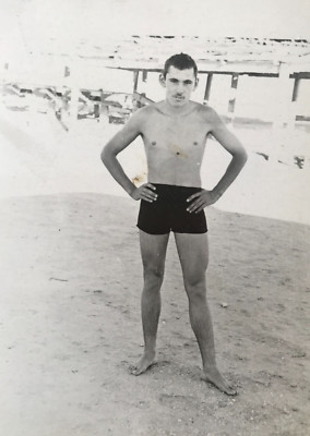 Handsome shirtless guy naked torso young man gay int Vintage Photo USSR