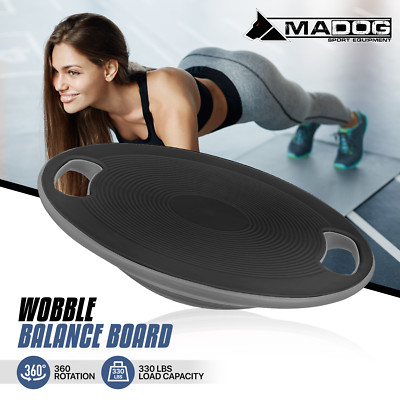Black Wobble Balance Portable Rehabilitation Workout Equipment Gym Grip Handles