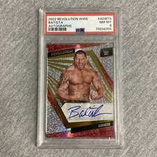 2022 Panini Revolution WWE Autographs Batista PSA 8 NM-MT