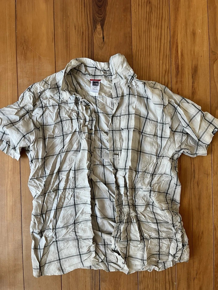 The North Face Herren Kurzarm Hemd kariert Beige/Grau Langgröße XL/TG - Bild 1 von 2