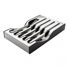 Global Knives G-88/4012/R 8 Piece 12cm Steak Knife And Fork Set With Holder