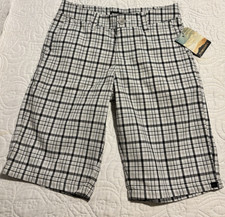 Quicksilver Boys Plaid Chino Shorts Size 25 NWT