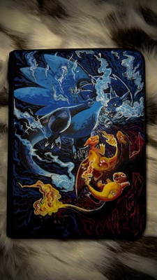 #ad Hand Painted Pokémon 9 Pocket Vaultx Binder 360 Cards $250.00
