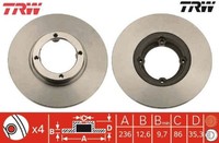 2X Bremsscheibe TRW DF4123 2 Bremsscheiben Vorderachse Vorne