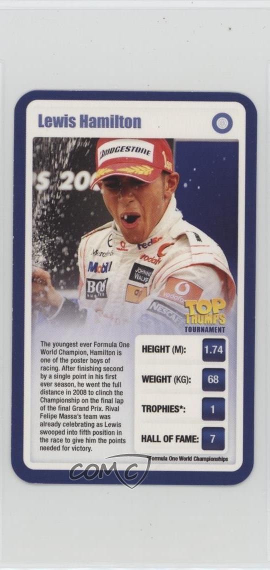 2009 Top Trumps Tournament Sporting Heroes Lewis Hamilton 0jk3
