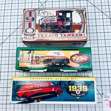 3 ERTL Texaco Lot 1910 Mack Tanker 1934 Doodle Bug 1939 Truck Dodge Airflow Bank