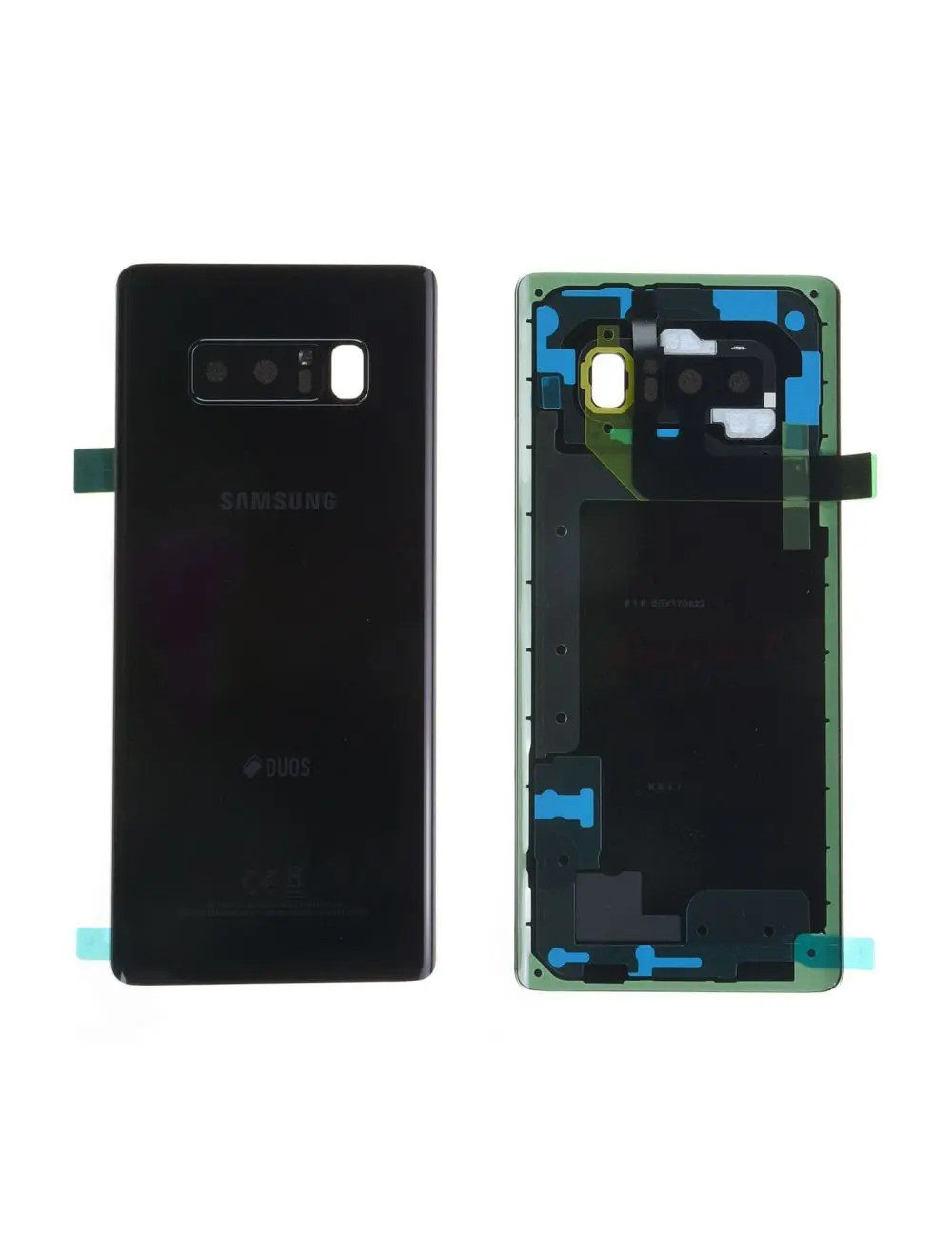 Vitre arrière Samsung Galaxy Note 8 Noir Carbone N950F : face arrière de remplacement en verre