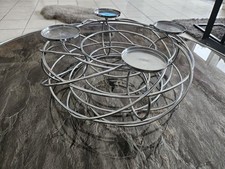 Moderner Adventskranz aus verchromten Stahl, guter Zustand für Kerzen bis 7,5 cm