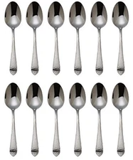Reed & Barton Hammered Antique 18/10 Stainless Steel Teaspoon (Set of Twelve)