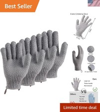Exfoliating Gloves for Spa Home Use - 2 Pairs of Soft Rough Scrubbers