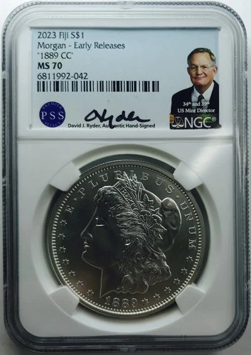 2023 CC FIJI MORGAN SILVER DOLLAR! NGC MS70! FANTASTIC! AWESOME! NR #P1985