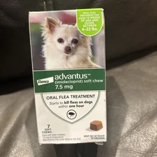 Advantus Dog Chewable Flea Tablets for Dogs, 7.5mg,  4 - 22 lbs, 7 Ct, 7/27