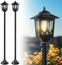 63" Solar Lamp Post Light 2 Pack, Solar Light Posts for Outside Waterproof, O...