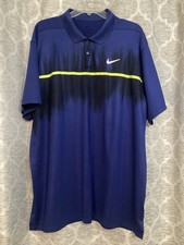 Nike Golf Dri-Fit Short Sleeved Striped Stretch Performance Polo Shirt Men's XL