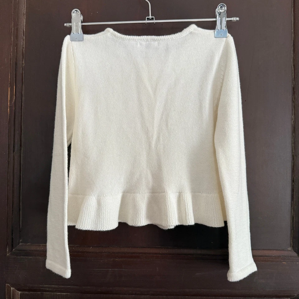 MAYORAL | Invierno Blanco Perla Botón Volantes Dobladillo Manga Larga Cardenal | Talla 5 Foto 2 de 4