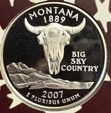 2007-S Washington State Quarter 90% Silver DCSM Proof Montana