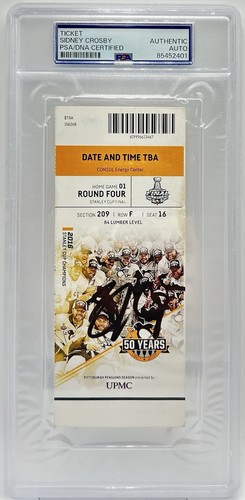 Sidney Crosby Signed 2017 Stanley Cup Finals Ticket Stub Auto Penguins PSA/DNA - Picture 1 of 3