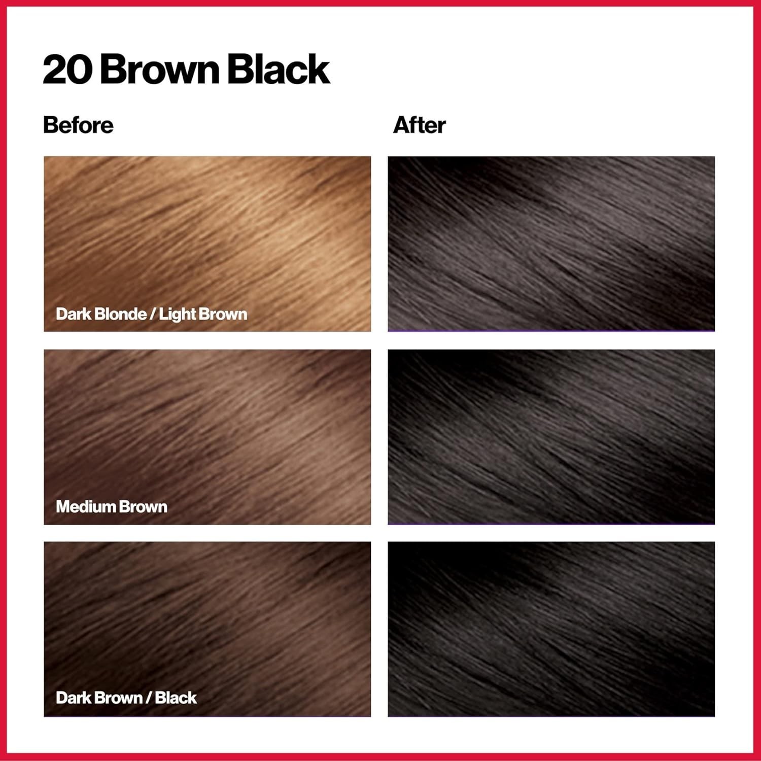 Permanent Hair Color Dye Brown Black Shade 20 &ndash; 5 Pack Long Lasting Coverage