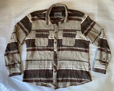 Jeremiah Striped Button Up Shirt Brown Men's Size L Long Sleeve Casual Pocket