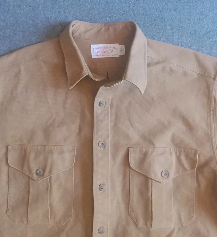 Filson Antique Tin Cloth Shirt Men's XL Dark Tan Long Sleeve Button Up - Image 4 of 4
