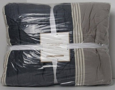 Pottery Barn Teen Beach Stone Stripe Comforter Twin XL 68''/91'' Grey/Multi NWT
