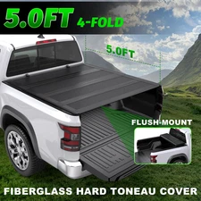 5FT FRP Low-Pro Hard Tonneau Cover For 2016-24 Toyota Tacoma Truck Bed 4-Fold 5"