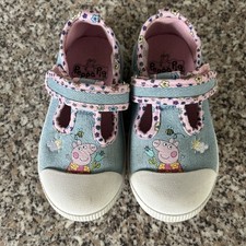 George Girls Size 8 Peppa Pig Cute Canvas Shoes