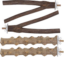 4 Pcs Bird Perches Parrot Stand Natural Wood Perch Parakeet Toys Bird Cage Acces