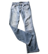 VINTAGE AMERICAN EAGLE LOW RISE WOMENS JEANS SIZE 4 REG BLUE WHISKERED