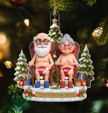 Personalized Funny Couple 2D Flat Acrylic Ornament, Let  s Grow Old Together