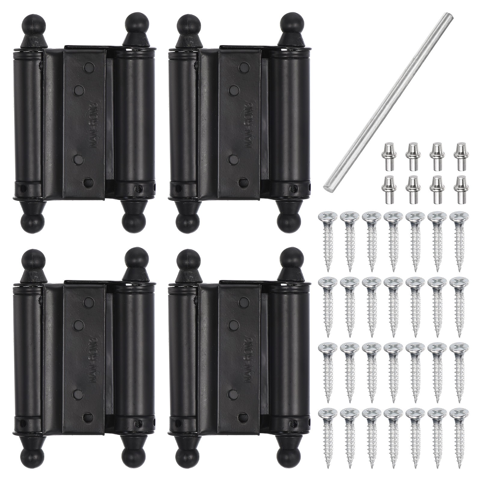 Spring Hinges, 4Pcs 3" - Adjustable Buffer Double Action Self-Closing Door Hinge
