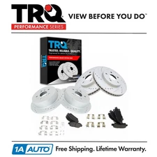 TRQ Front & Rear Posi Semi-Metallic Brake Pad & Performance Coated Rotors