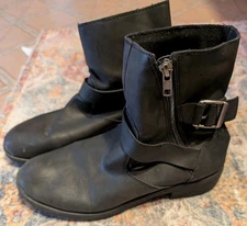 Women’s Brash Drash Black Moto Chunky Combat Boots Size 8 1/2 