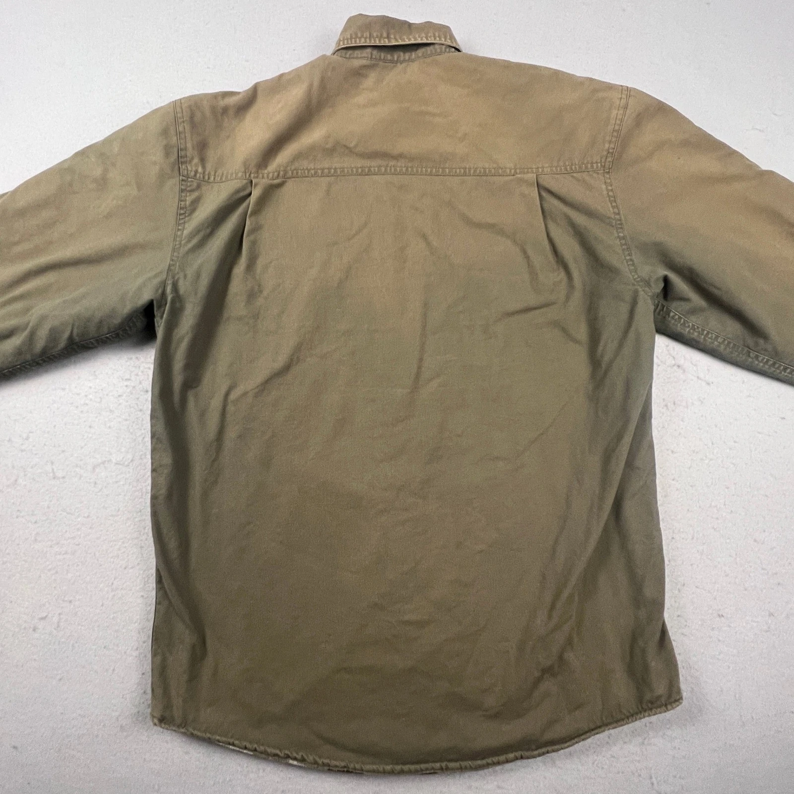 Stanley Canvas Shirt Jacket Mens M Brown Fleece Lined Insulated Workwear Shacket - product detail image 14