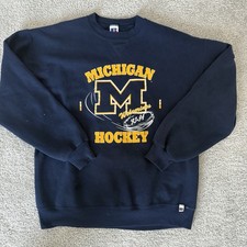 Vintage 90s Russell Athletic Michigan Sweatshirt Navy Blue Size XL Made In USA